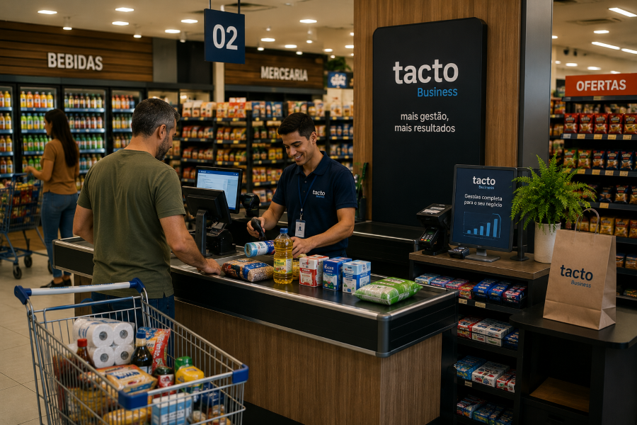 Venda balcão em mercado com Tacto Business